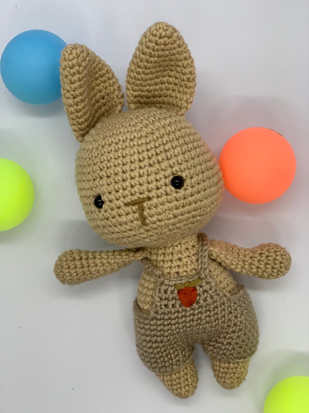 Handmade Organic Stuffed Bunny Plush, Rabbit Toys for Toddlers and Kids