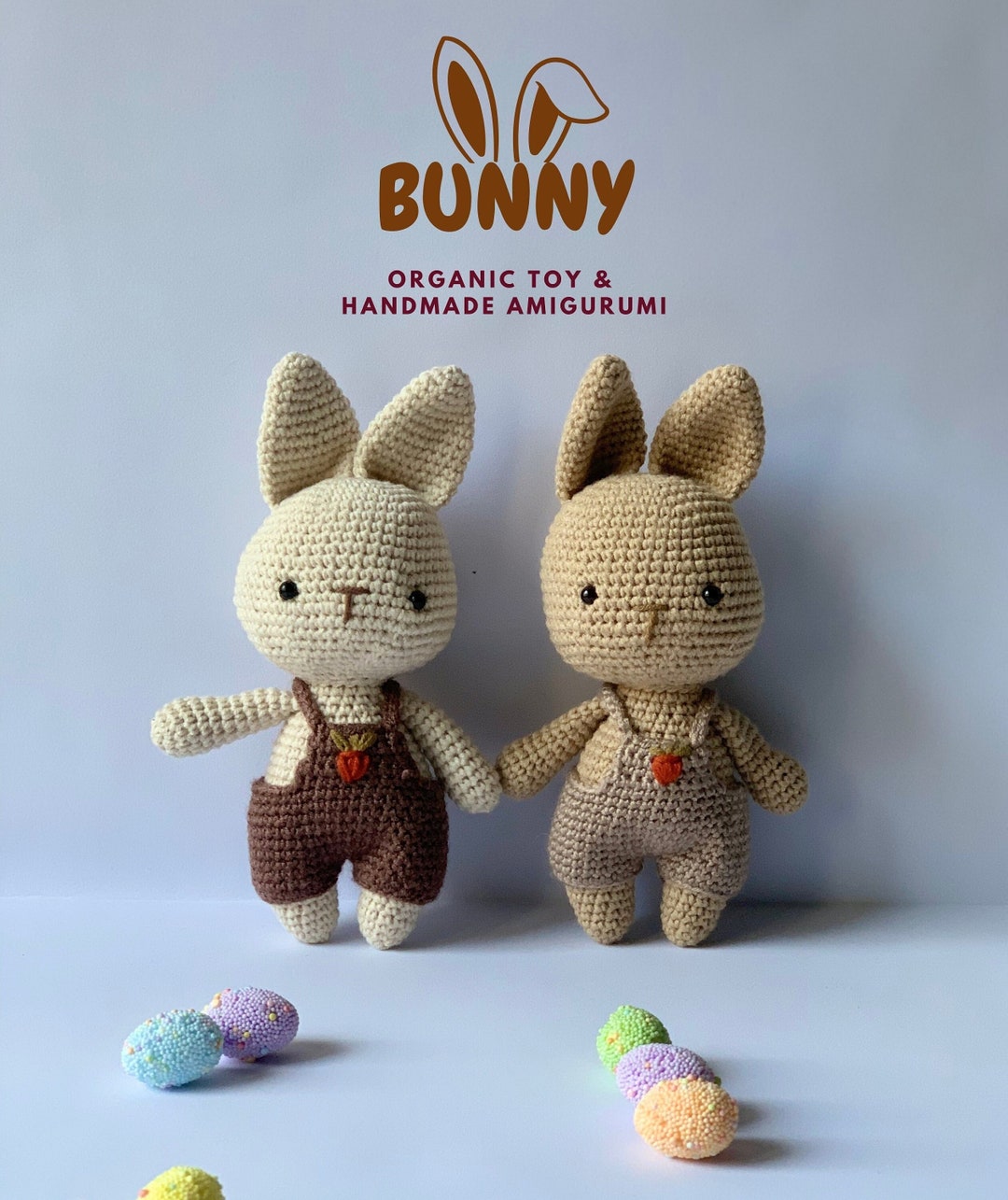 HANDMADE Bunny Plushie Stuffed Animals, Bunny Toys & Baby Shower Gifts, Ecofriendly Baby Toys