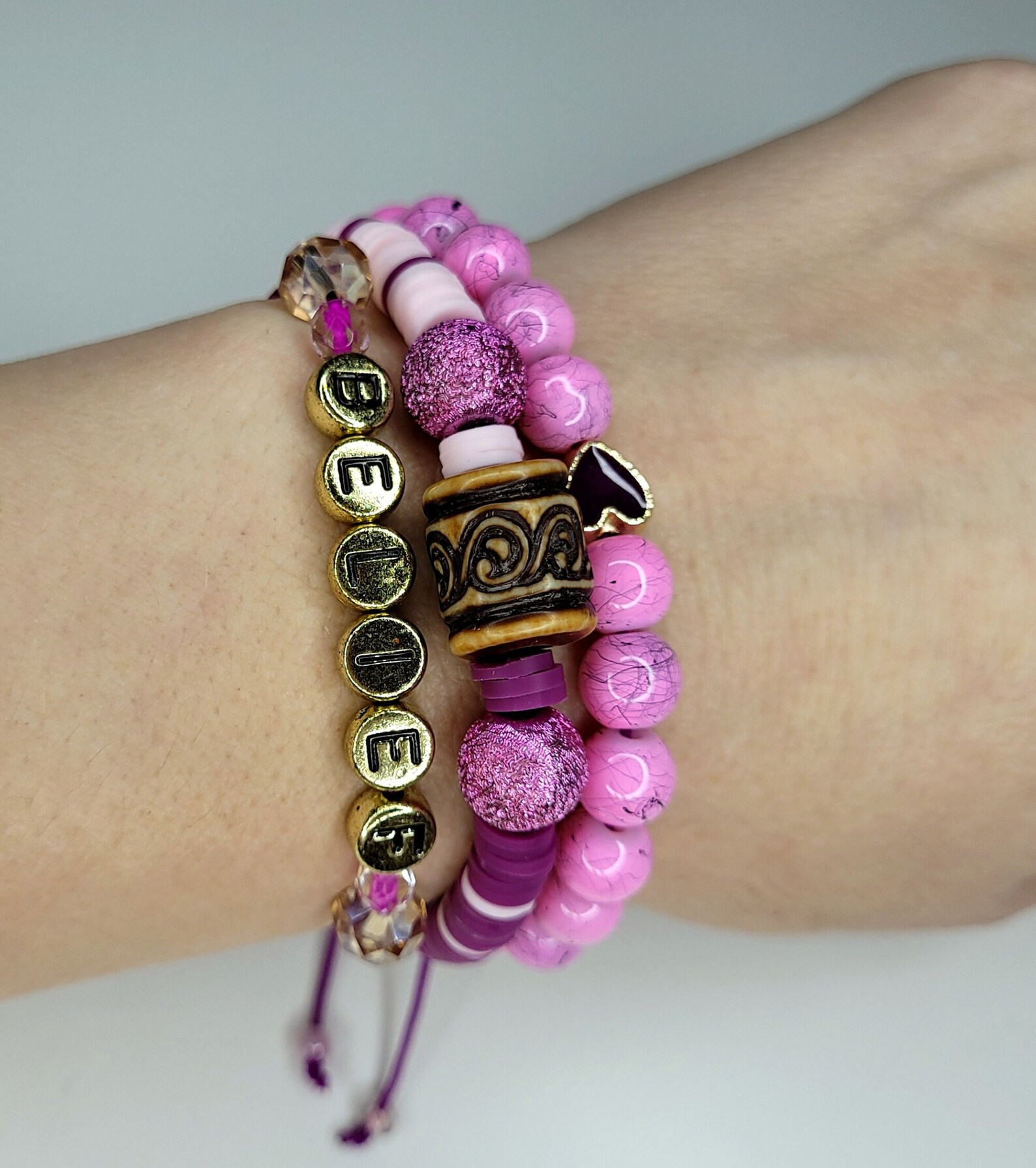 Macrame Bracelets Set of 3 Handmade Bracelets With a Wish Card Etsy