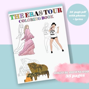 Taylor Swift Coloring Book Digital File , the Eras Tour Designs