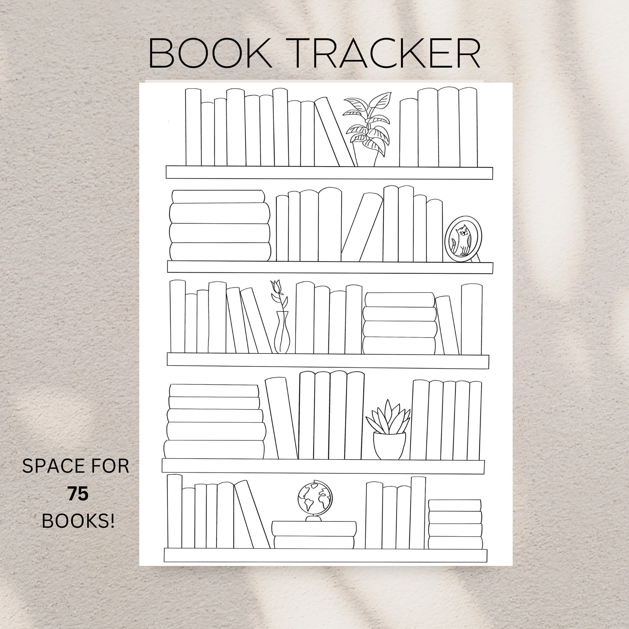 52 Book Reading Tracker Bookshelf Printable Cross Stitch Chart