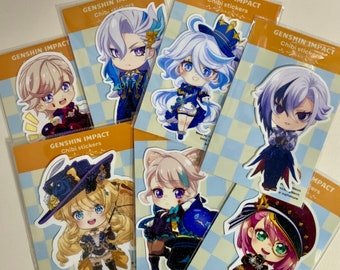 Pegatinas Chibi de Genshin Impact: vinilos brillantes
