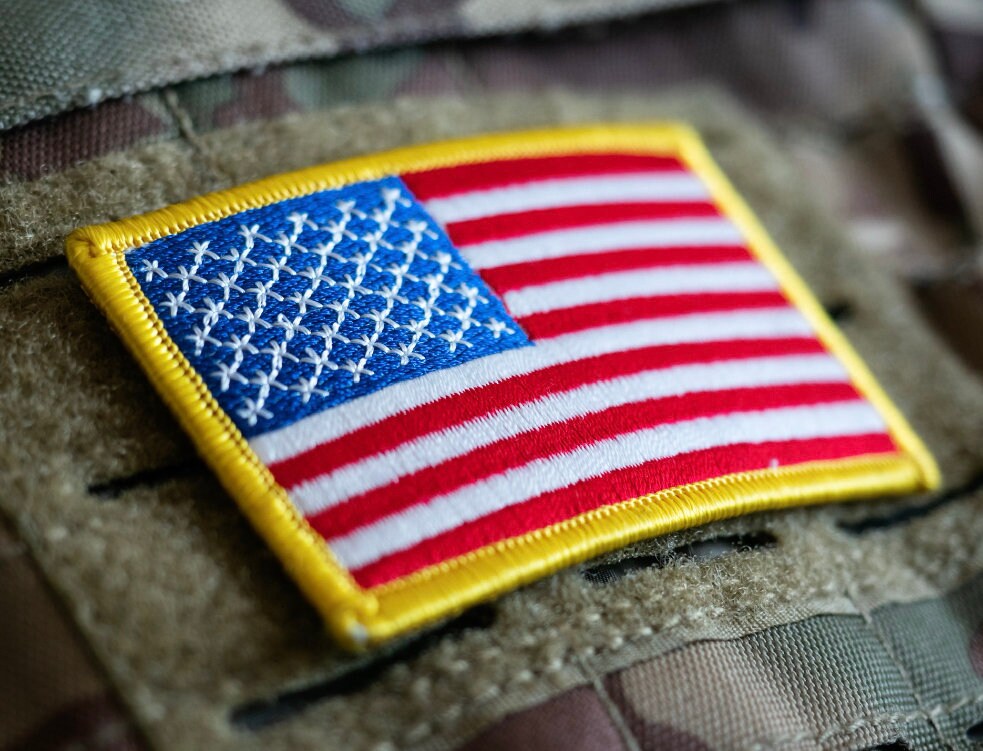 American Flag Patch Business Branding Name Embroidery - Etsy