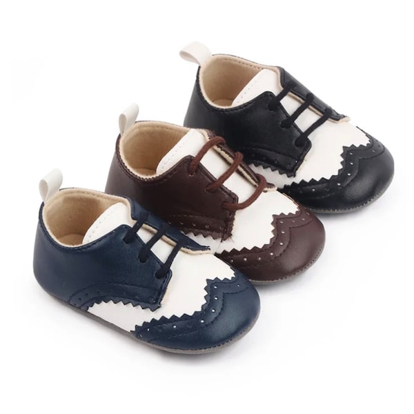 Baby boy shoes, crib shoes, dress shoes, spring shoes, summer, black, navy blue and brown