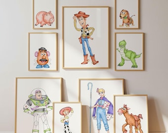 Toy Friends Wall Art, Set of 15 Prints, Digital Download