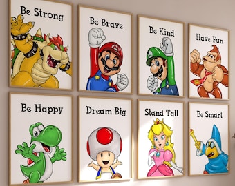 Láminas de Mario y sus amigos: Set de 9 láminas de arte infantil inspiradas en el juego de aventuras (Descarga digital)