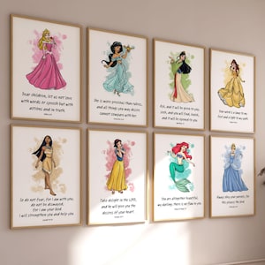 Princess Bible Verse Prints: Set of 8 Christian Girls Room Art (Digital Download)