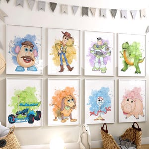 Toy-Inspired Watercolor Prints – Set of 14 Playroom Nursery Wall Art (Digital Download)