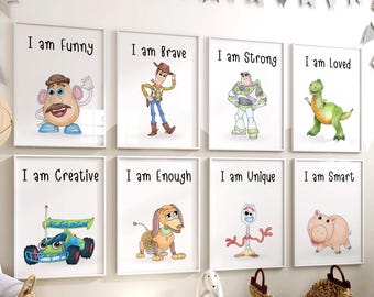 Toy Affirmation Prints: Set of 14 Kids 'I AM' Posters (Digital Download)
