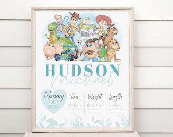Toy Story Birth Stats Print – Custom Name Nursery Decor (Digital Download)