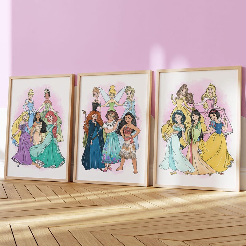 Disneys Princess Art Posters - Etsy