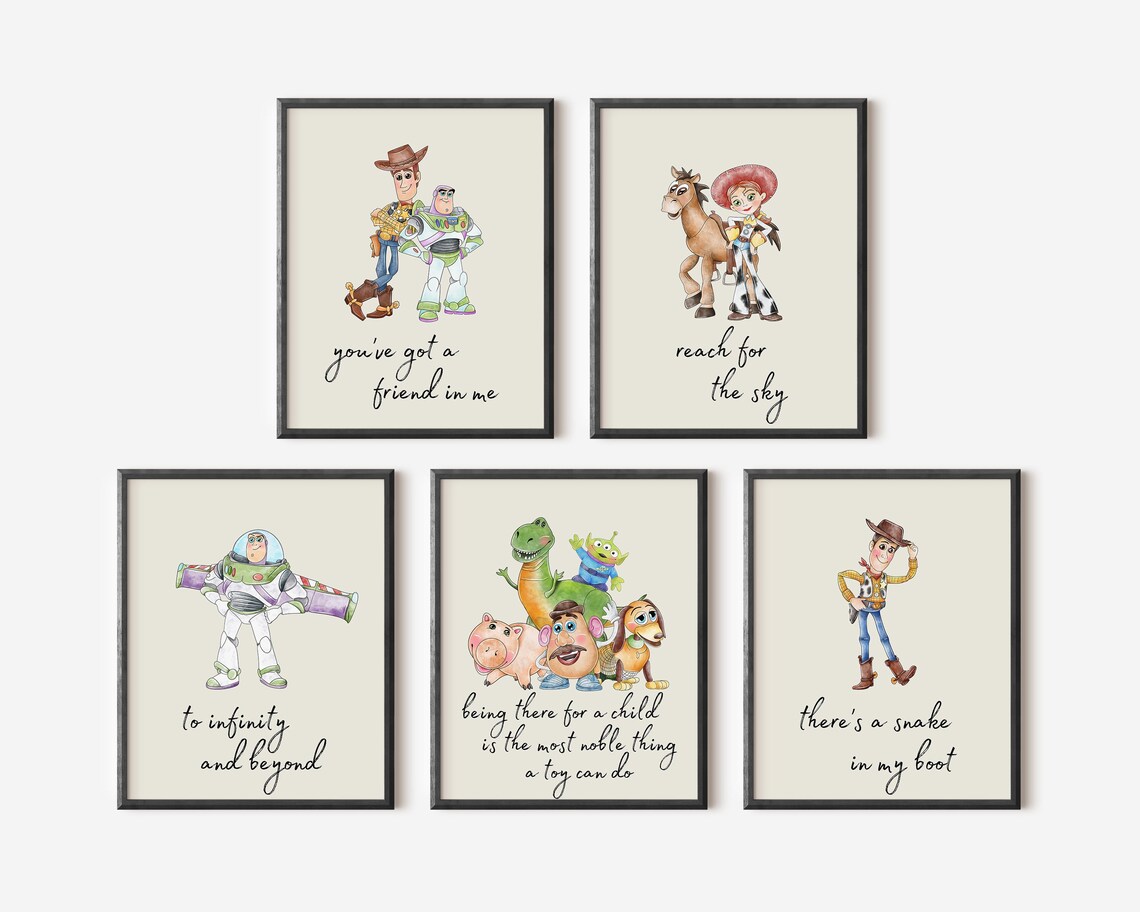 Set of 5 Toy Story Quotes Toy Story Wall Art Kids Room Etsy UK