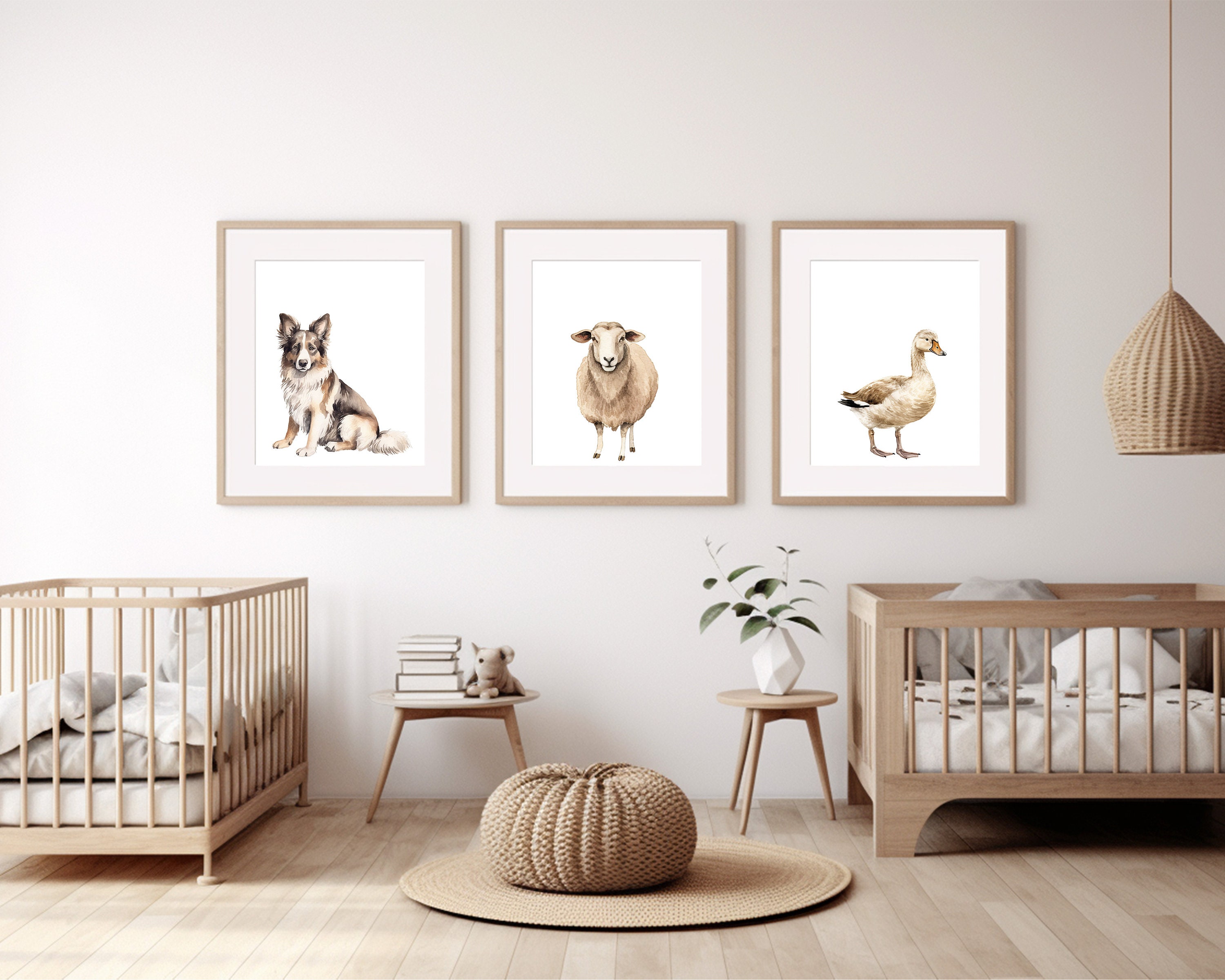 Watercolor Farm Animal Wall Art Set of 7 Prints Farm Themed - Etsy
