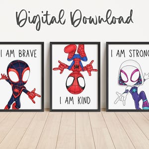 Superhero Affirmation Prints – Set of 3 Positive Quotes for Kids Room ...