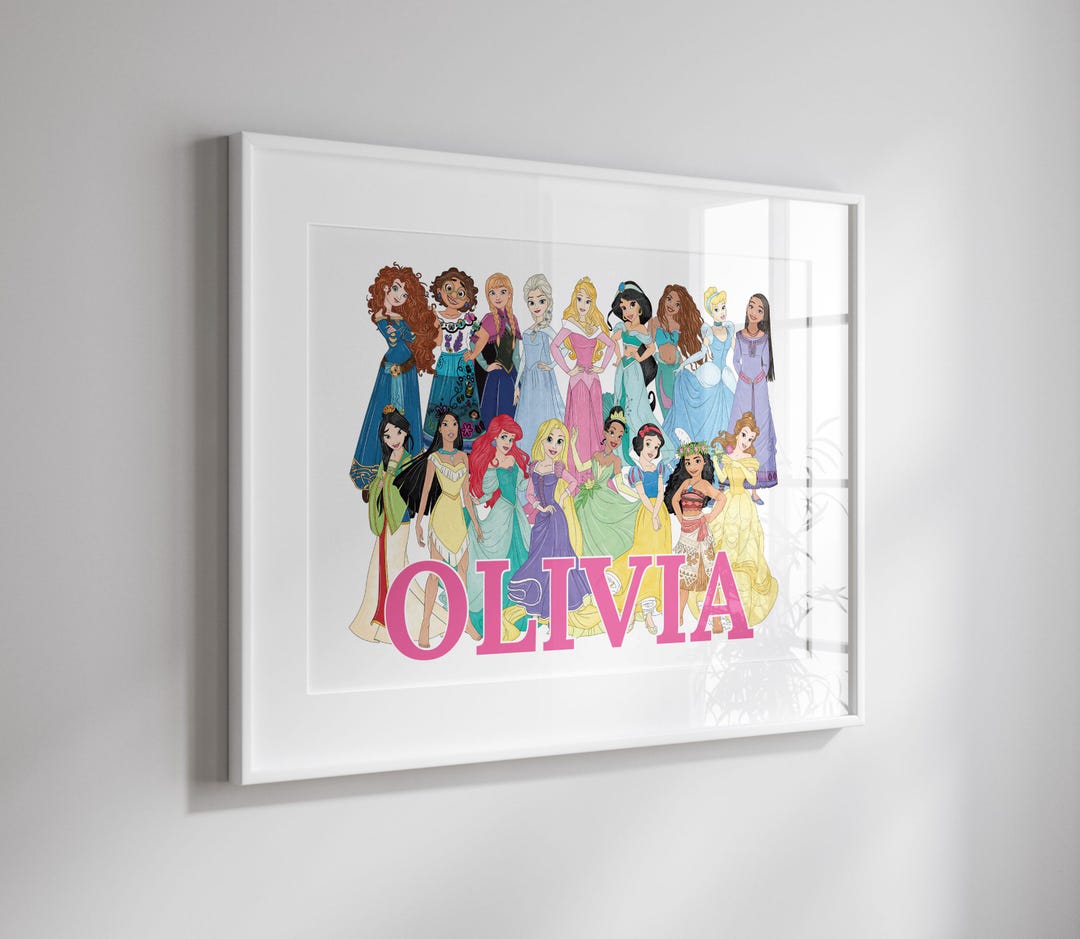 Personalised Name Princesses Landscape Wall Art – Digital Download