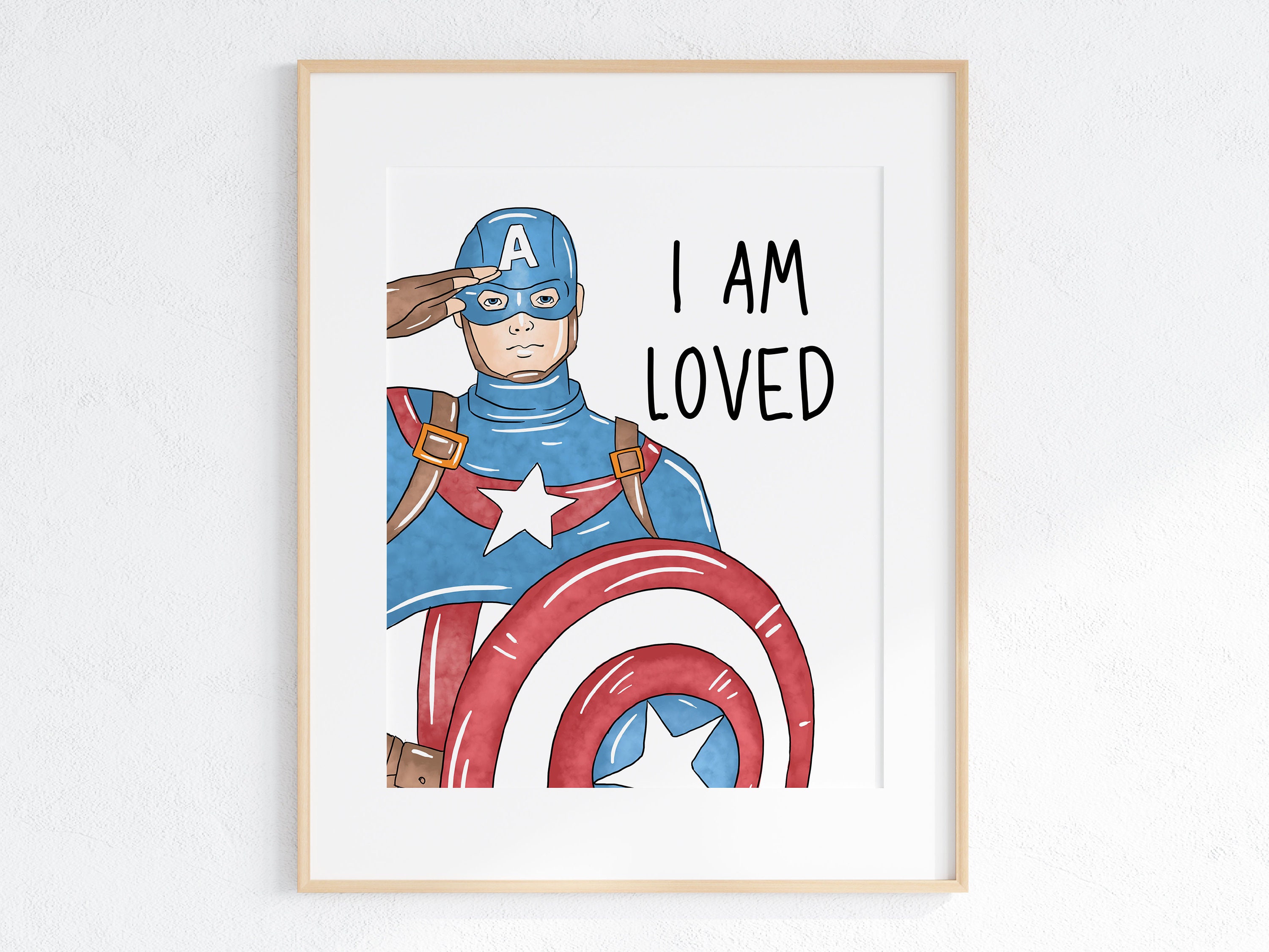 Digital Superheroes With 'I AM' Affirmations, Set of 6 Prints, Boy Bedroom Decor, Kids Printable Wall Art, I Am Kind, I Am Brave - Etsy