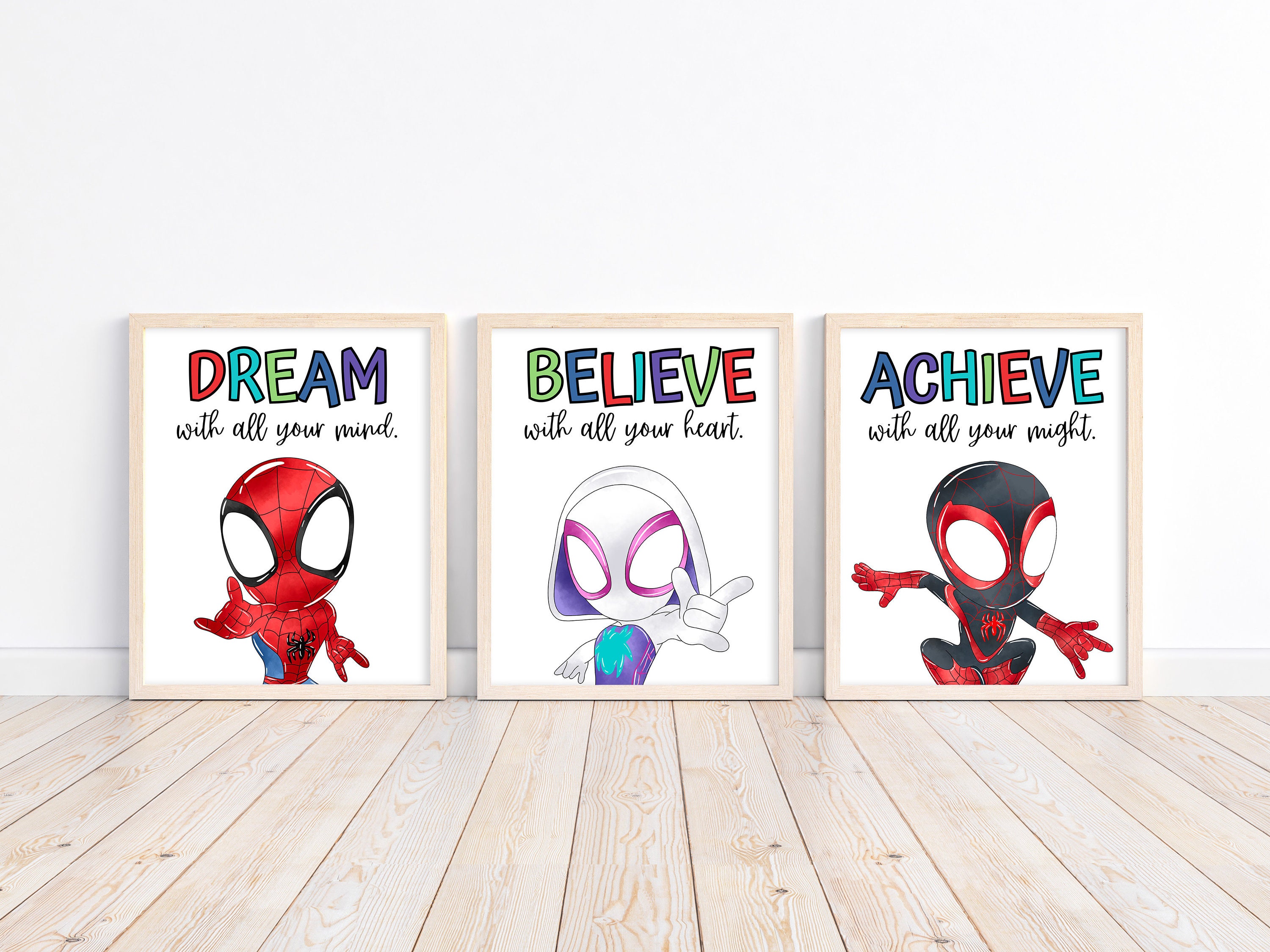 Superhero Affirmation Prints: Set of 3 Kids Room Posters (digital ...