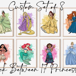 Princess Nursery Prints: Set of 8 Pick Any Fairy Tale Wall Art (Digital Download)