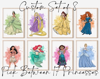Create Your Own Princess-Inspired Print Set – Pick 8 from Our Fairy Tale Collection, Perfect for Nursery or Girls Room Decor