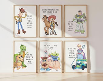 Toy Story Bible Verse Prints: Set of 6 Kids Scripture Art (Digital Download)