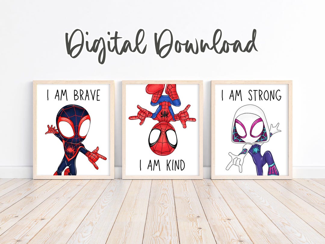 Superhero Affirmation Prints – Set of 3 Positive Quotes for Kids Room ...