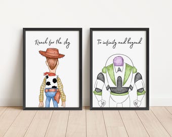 Toy Inspired Quote Wall Art, Set of 2 Prints, Printed or Framed