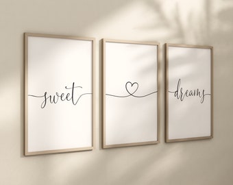 Láminas "Dulces Sueños": Juego de 3 láminas decorativas para la habitación del bebé (Descarga digital)