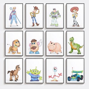 Digital Toy-Inspired Wall Art – Set of 14 Printable Nursery and Playroom Prints, Fun Decor for Kids Rooms