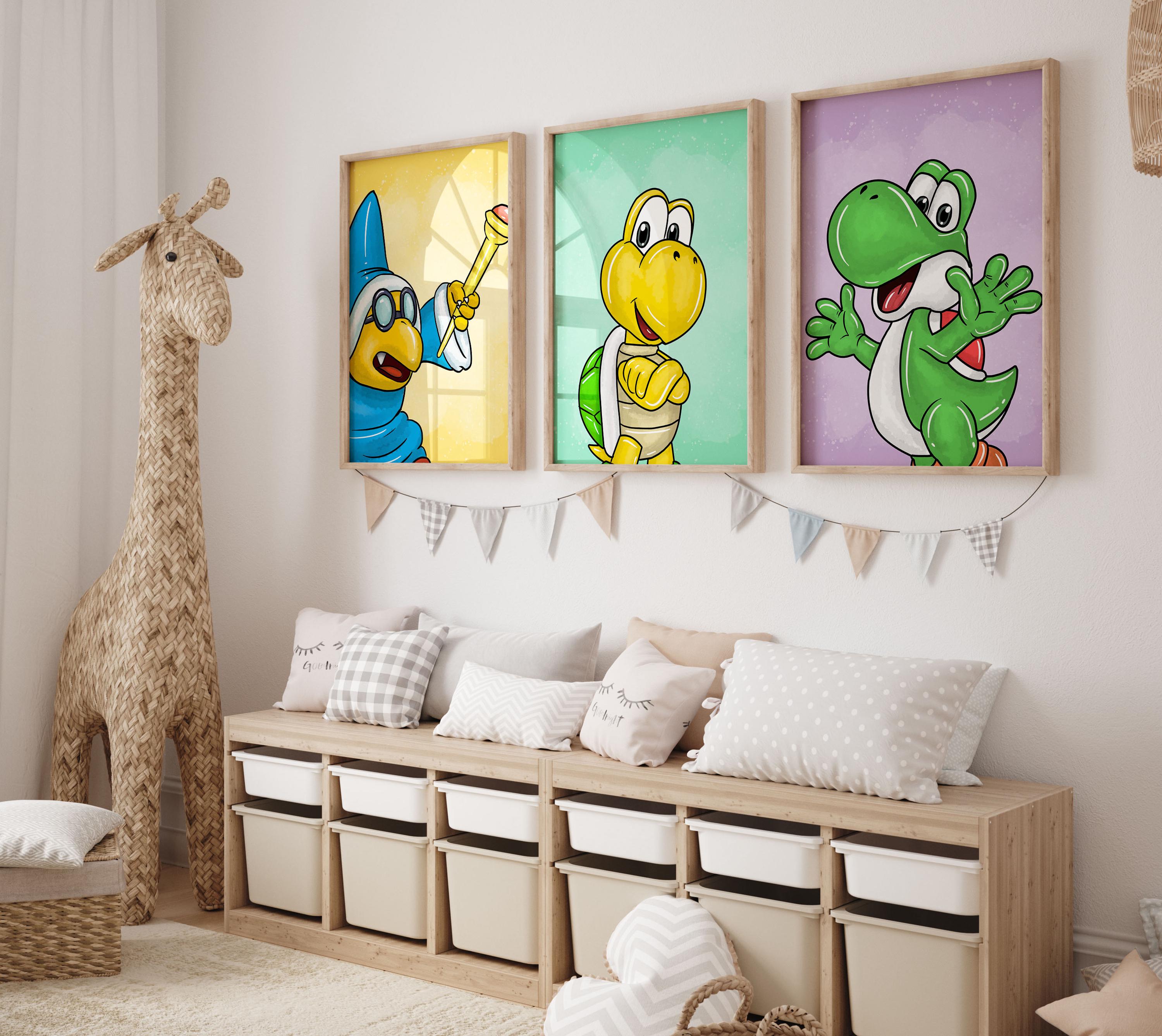 Targa In Latta Vintage Con Personaggi Mario - Poster In Metallo 20x30 Cm Per Decorazione Cameretta Gamers