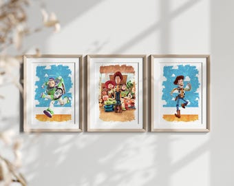 Toy-Inspired Nursery Prints – Set of 3, Oil Painting Style Kids Art, Printed or Framed
