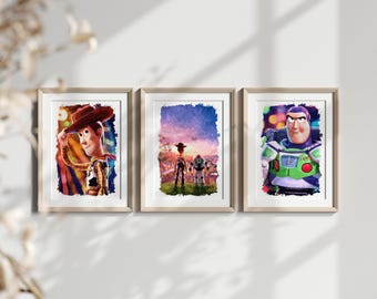 Toy-Inspired Nursery Prints – Set of 3, Oil Painting Style Wall Art, Printed or Framed