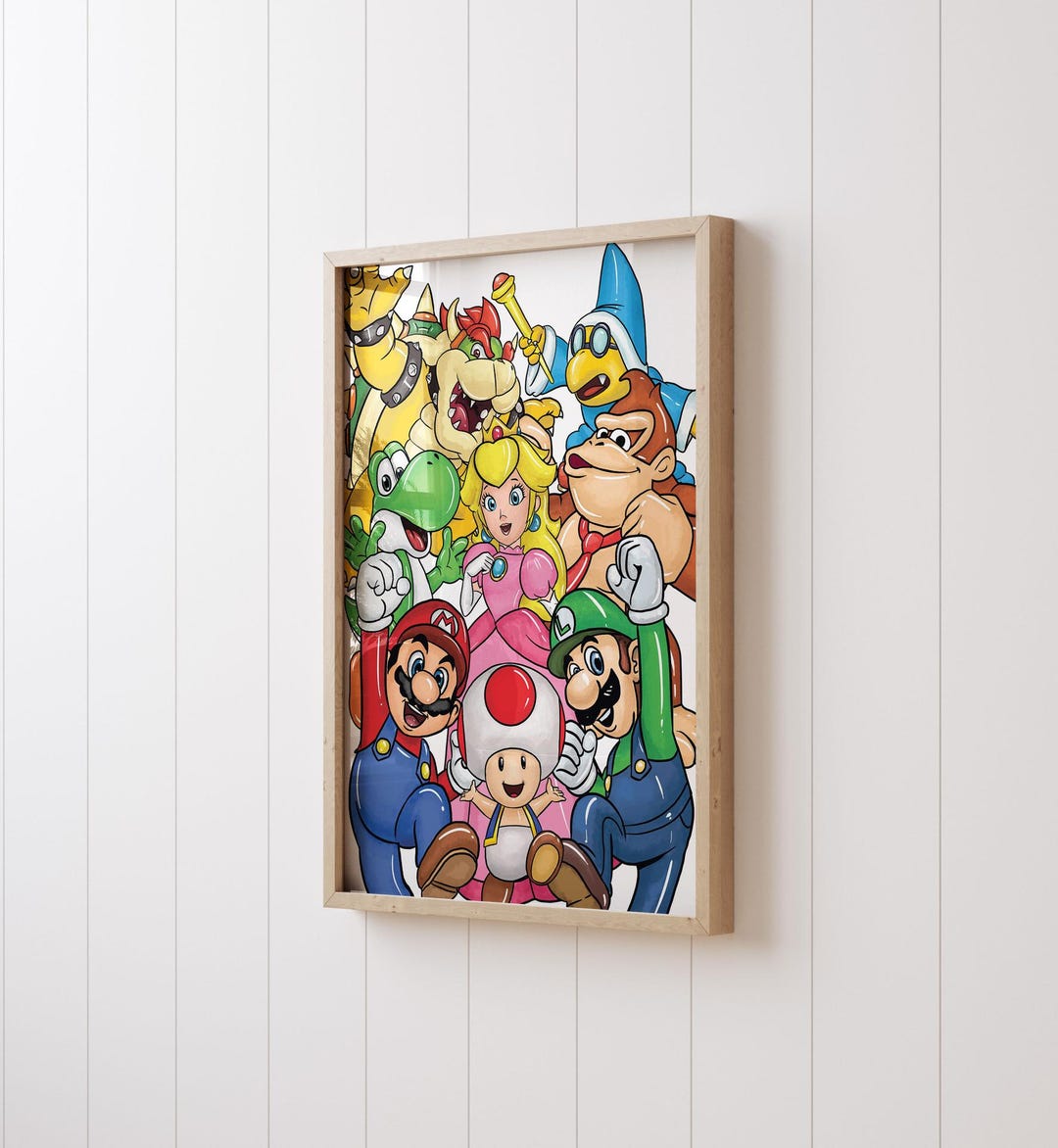 Mario and Friends Wall Art – Gaming Room Print for Kids (printed or ...