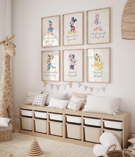 ミッキーと仲間たちの子供部屋用プリント：子供部屋用ウォールアート6