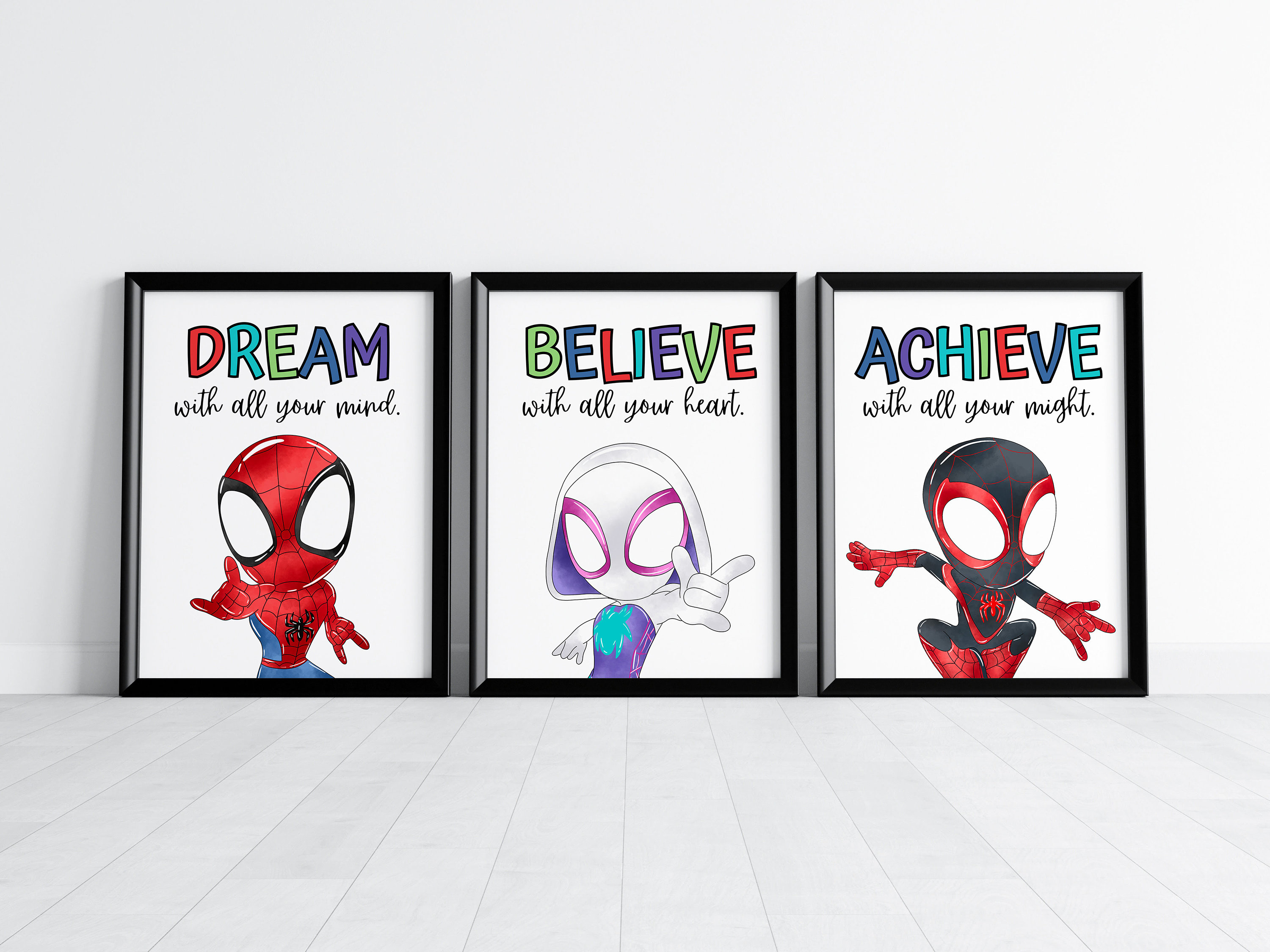 Superhero Affirmation Prints: Set of 3 Kids Room Posters (digital ...