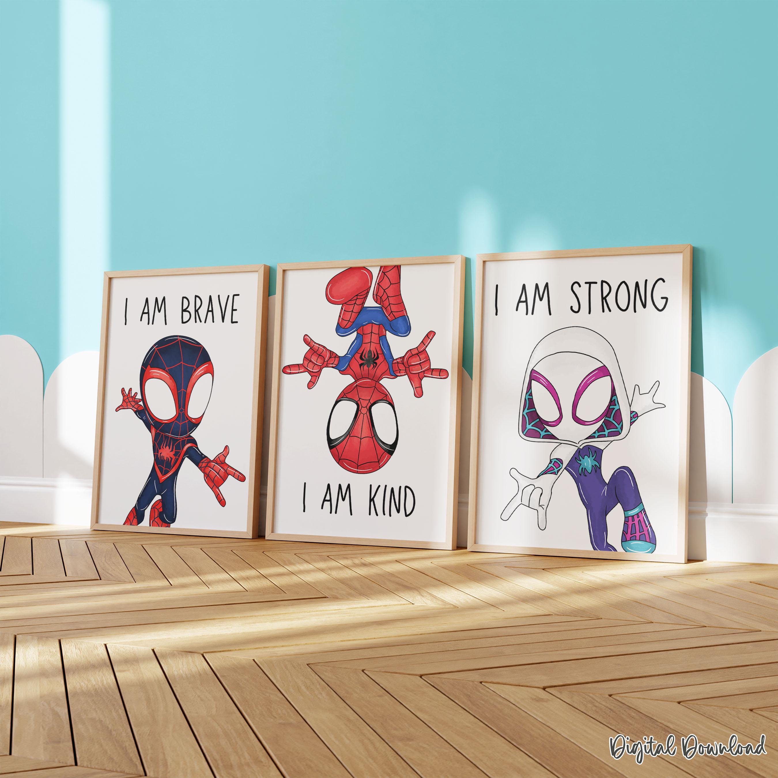 Superhero Affirmation Prints – Set of 3 Positive Quotes for Kids Room ...