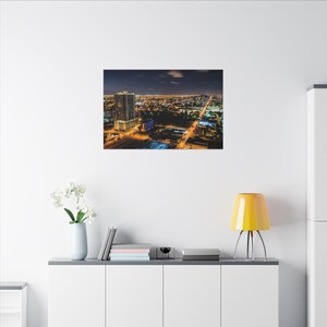 Canvas Print, Miami View at Night, Cityscape Art, Florida Beauty, Stretched Wall Art, 0.75 Inch, Multi-Size