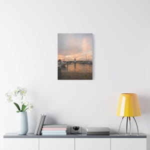 Canvas Wall Art, Florida Keys Lighthouse Seascape, Miami Marina Sunset, Florida Art Decor, Sea Landscape Print