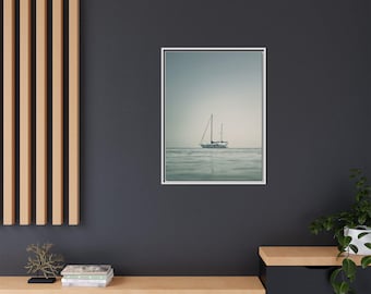 Framed Nautical Canvas Art, Ocean Decor, Sailboat Wall Art, Coastal Home Decoration, Beach House Gift, Boating Enthusiast Wall Decor