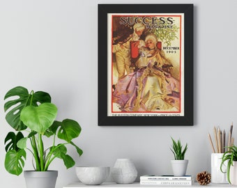 SUCCESS Magazine December 1905 Vintage Magazine Cover Framed Vertical Poster (Leyendecker)