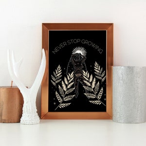 Black and Gold Illustration Inspirational Wall Art, Inspiring Digital Art, Room Decor, Empowering Art, Women Empowerment Wall Art