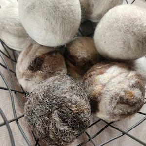 Hand crafted felted Wool dryer balls 100% wool roving