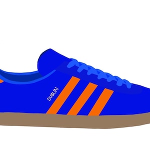 Adidas Dublin Digital Art A4 A3 Print Illustration Farbe Vintage Minimal