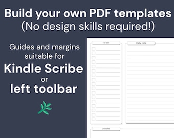 Personalisierbare Kindle Scribe PDF Vorlage: Personalisierbare Notiz, To-Do, Monatsplaner (linke Symbolleiste)