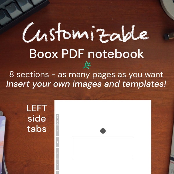 Boox EDITABLE PDF Notebook - Left Side Tabs