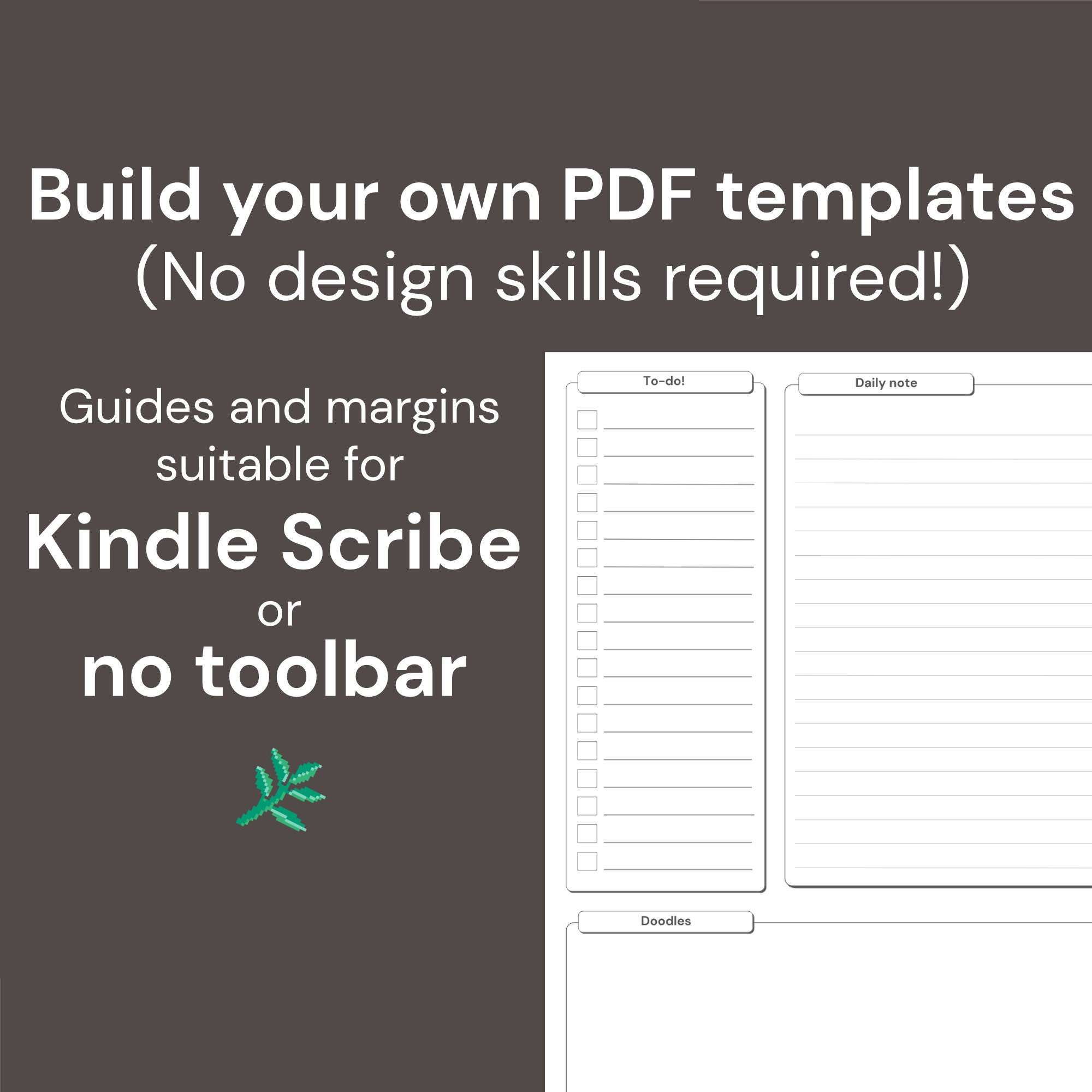 CUSTOMIZABLE Kindle Scribe PDF Template / PDF Notebook Todo, Note, Undated Monthly & 2025 Ready