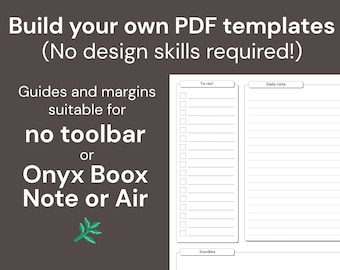 Individuell anpassbare Boox Template: To-Do, Notiz, Monatsplaner (keine Symbolleiste)