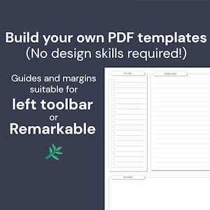 CUSTOMIZABLE Remarkable 2 / Pro or Supernote template - customizable! to-do, note, undated monthly & 2025 ready - margin for LEFT toolbar