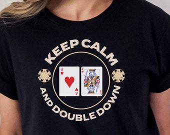 Blackjack Double Down Tee: Casino Card Player Gift
