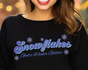 Snowflake Graphic Sweatshirt, Winter Holiday Shirt