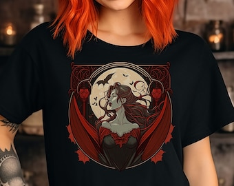 Vampire Tee, Vampire Queen, Vampire Gift, Halloween Tee, Halloween Gift, Vampire Theme, Succubus, Vampire Art, Vampire Noir, Vampire Lovers